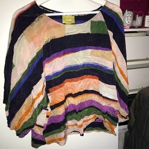 Anthropologie silk rainbow blouse